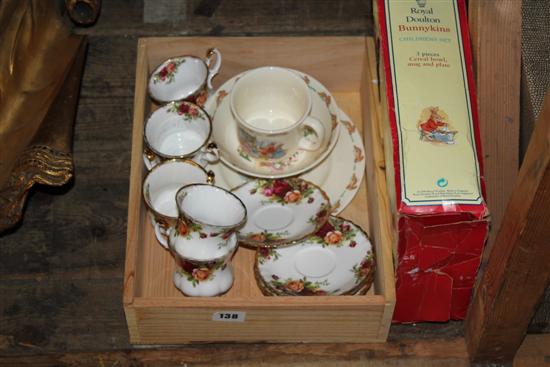 Collection of Bunnykins and Old Country Rose part tea set